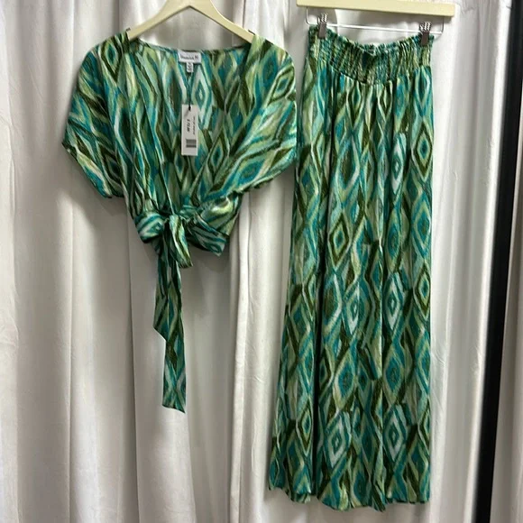 Veronica M wide leg pant with smocked waist (pant only)